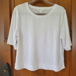 Athleta White T-Shirt Slub Tee Boxy